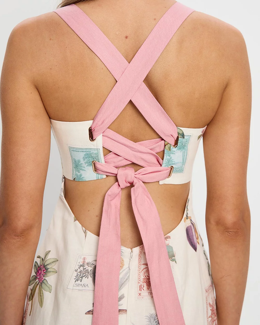 Load image into Gallery viewer, Lyra Tie Back Midi Dress - Dress
