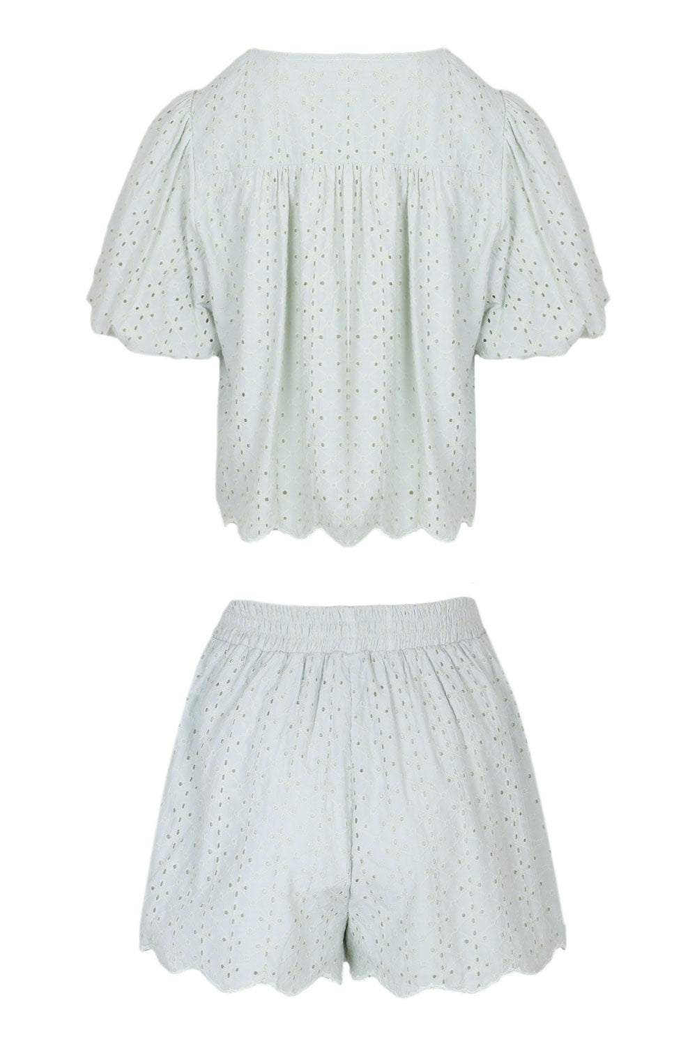 Load image into Gallery viewer, Aiyana Eyelet Top and Shorts Set Mint
