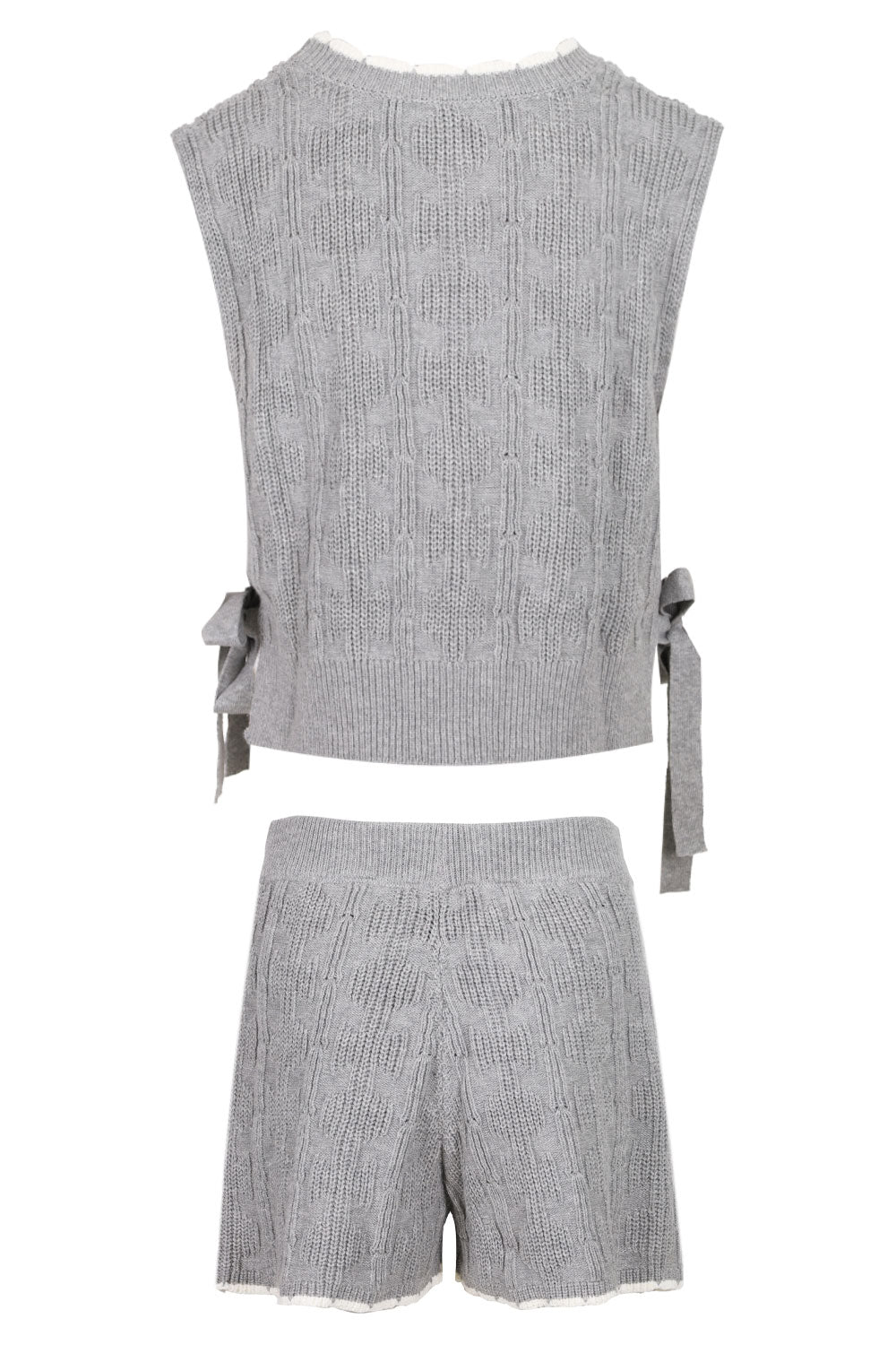 Load image into Gallery viewer, Alaia Side Tie Knit Vest Set Grey
