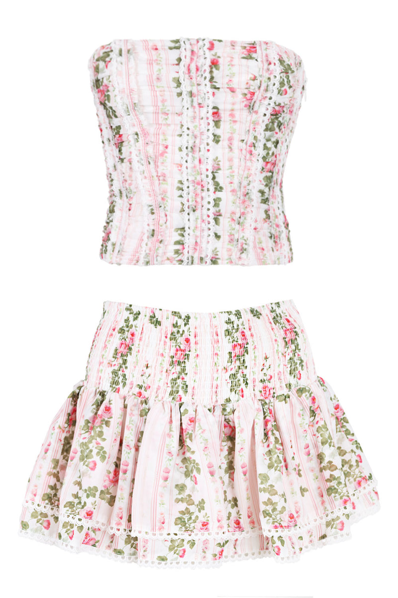 Corset Top and Skort Set Rose