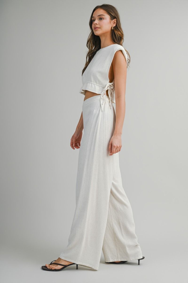 Load image into Gallery viewer, Crop Top and Long Pants Set Oatmeal
