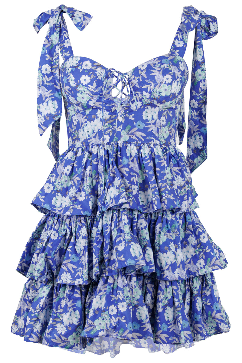 Ditzy Floral Dress Royal Blue