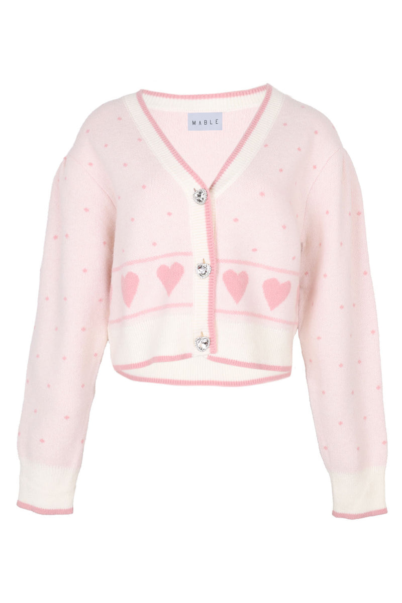 Elizabeth Jacquard Knit Cardigan Pink