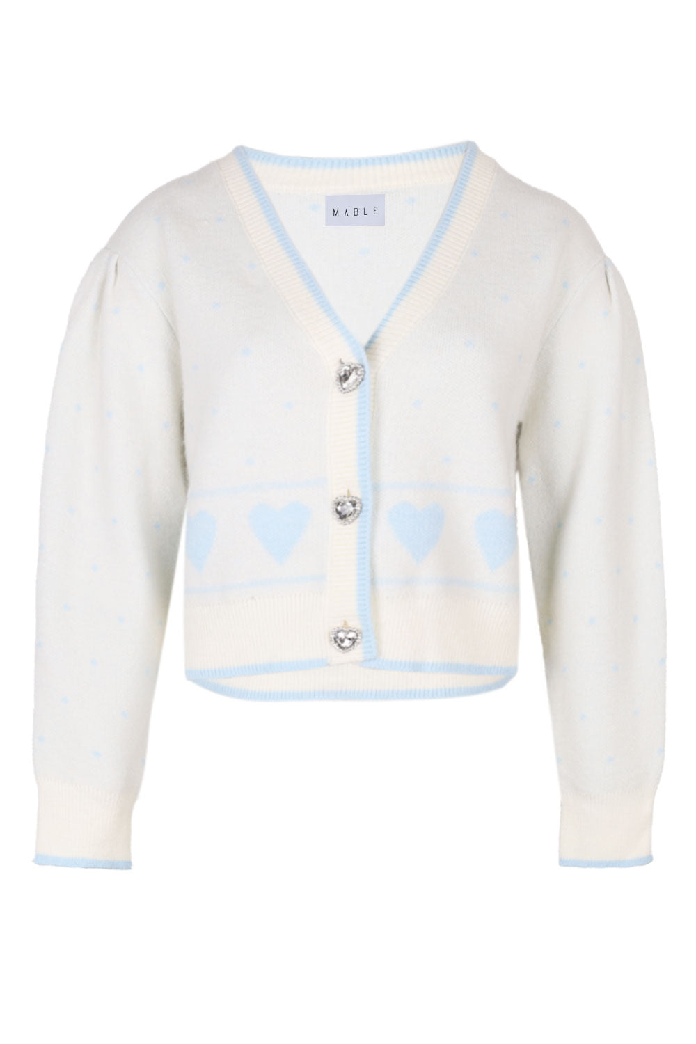 Elizabeth Jacquard Knit Cardigan Blue