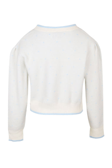 Elizabeth Jacquard Knit Cardigan Blue