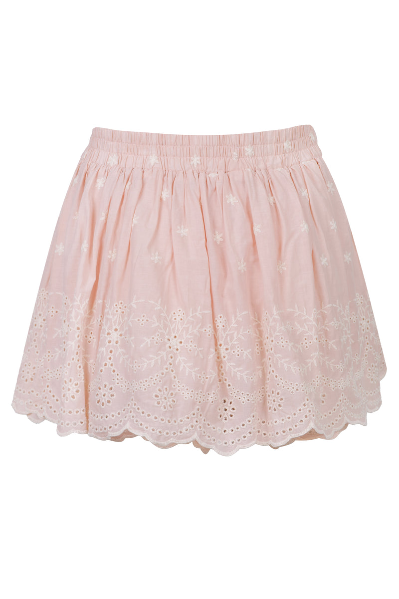 Embroidered Hem Skort Light Pink