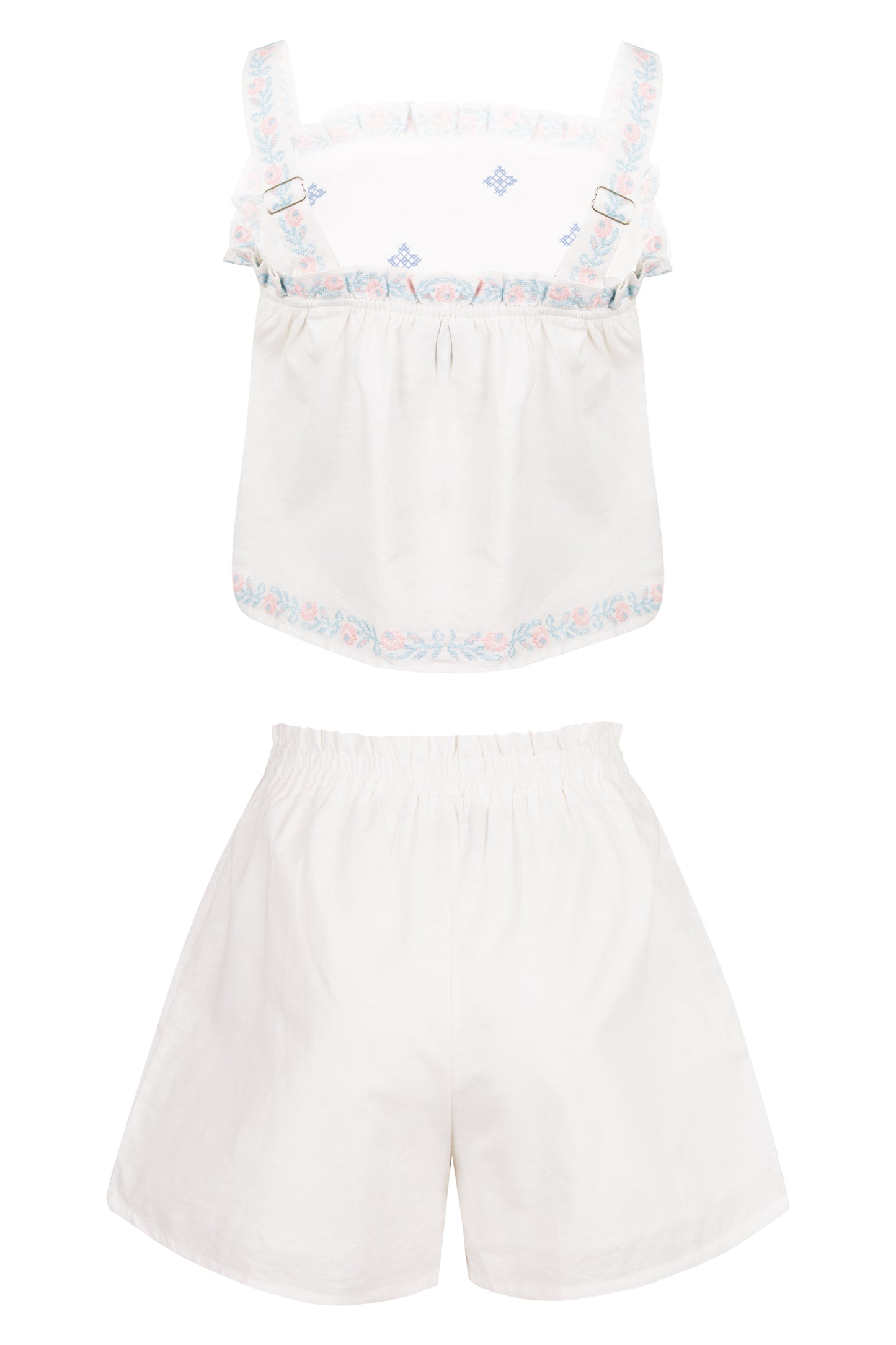 Load image into Gallery viewer, Embroidery Top and Short Set Pink Multi

