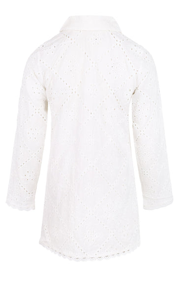 Eyelet Shirts Dress Off White