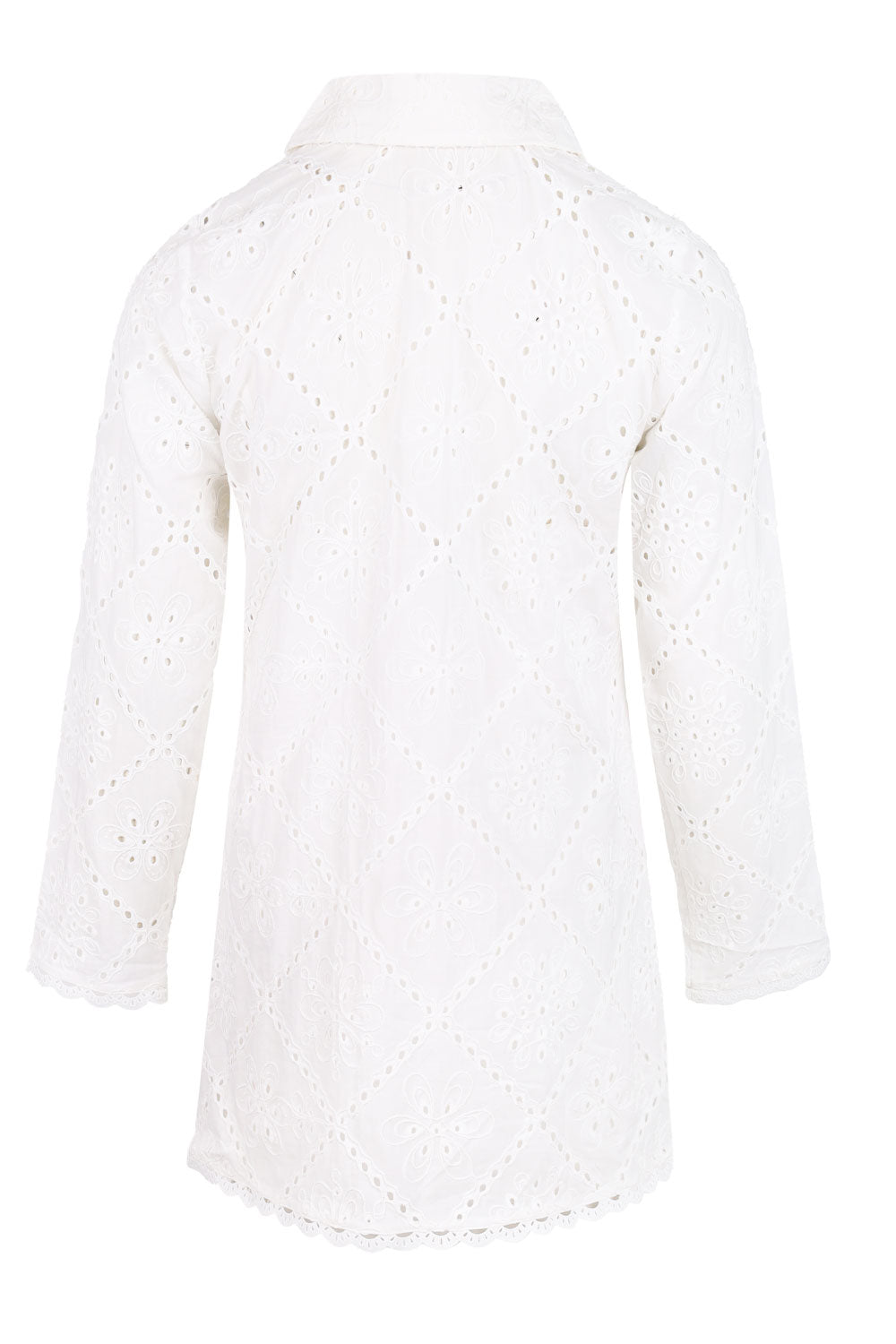Load image into Gallery viewer, Eyelet Shirts Dress Off White
