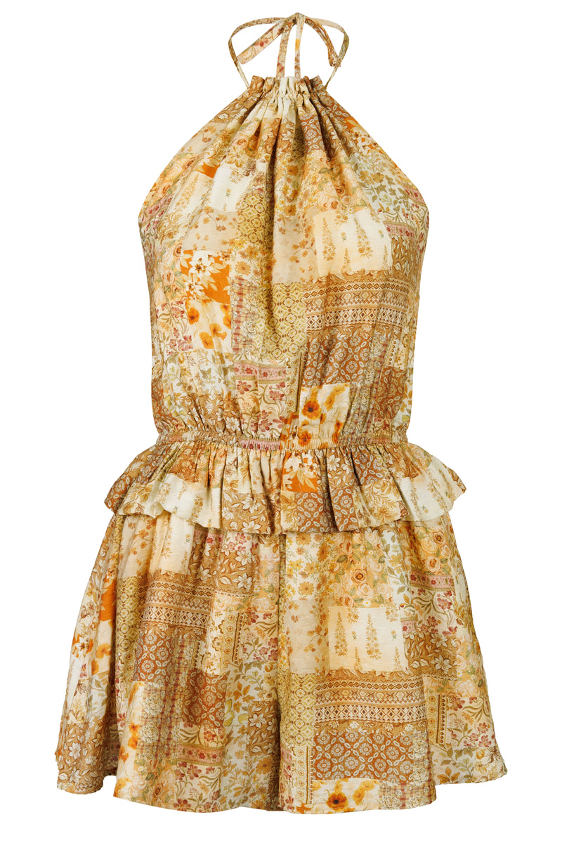 Floral Paisley Romper Dijon Multi
