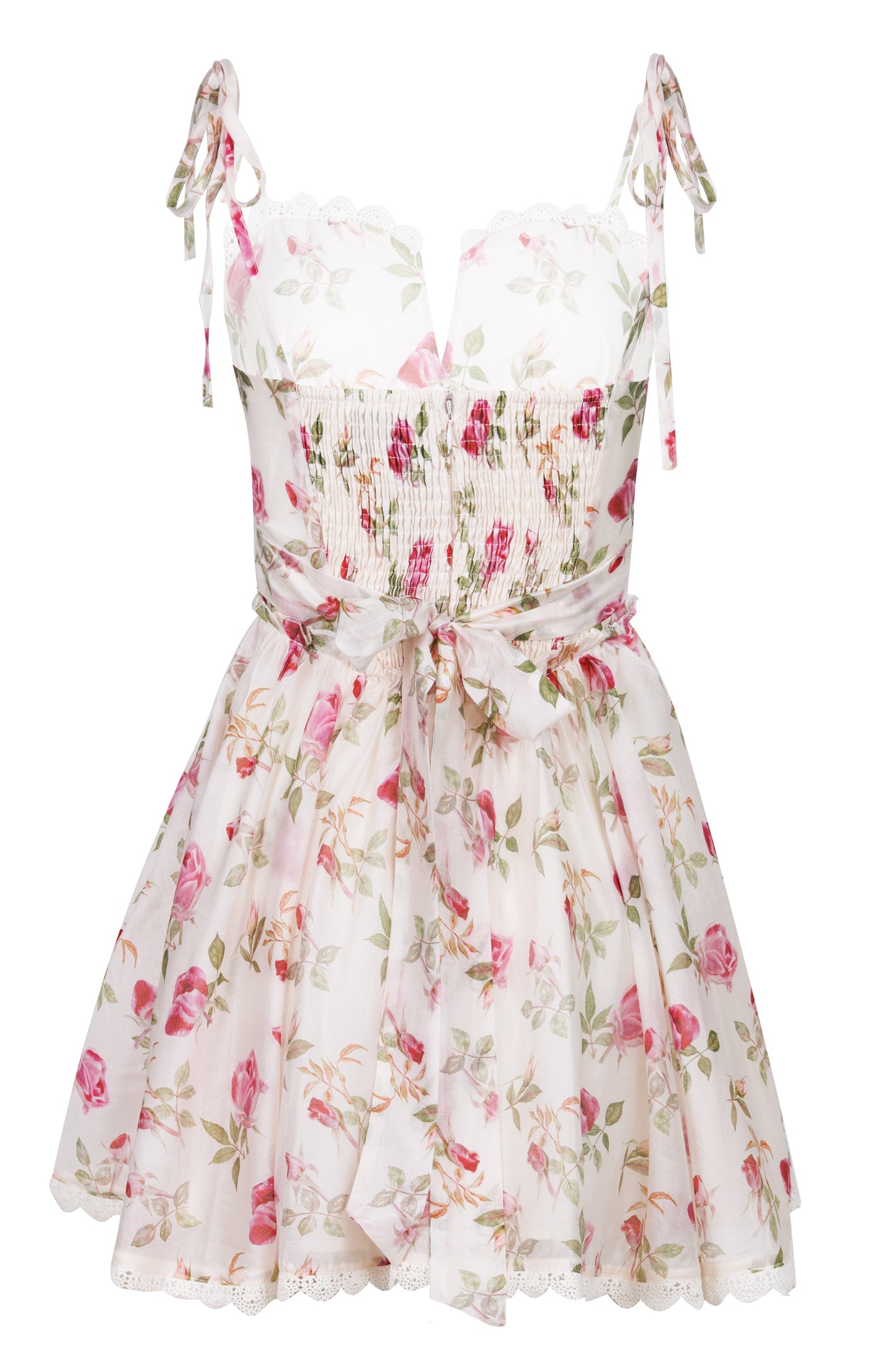 Load image into Gallery viewer, Floral Print Mini Dress Cream
