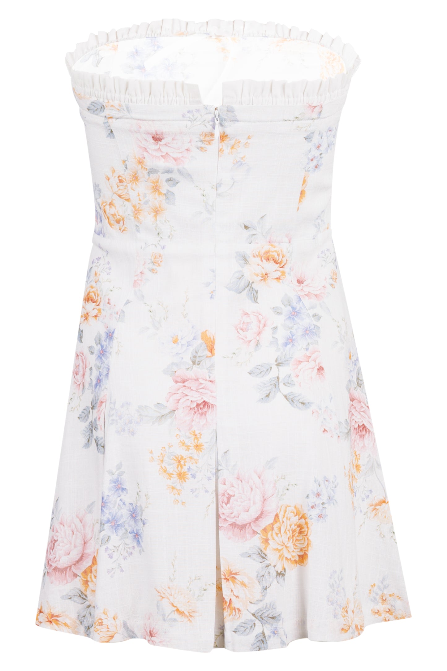 Load image into Gallery viewer, Floral Print Tube Dress Off White
