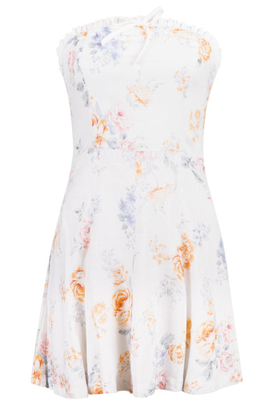 Floral Print Tube Dress Off White