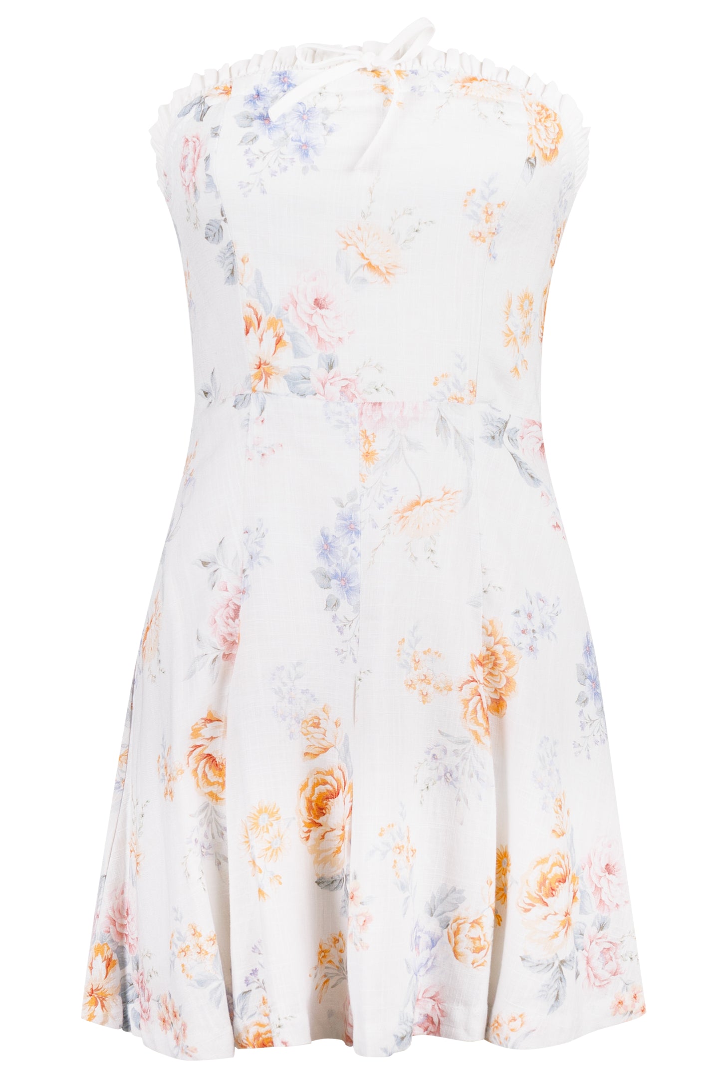 Load image into Gallery viewer, Floral Print Tube Dress Off White
