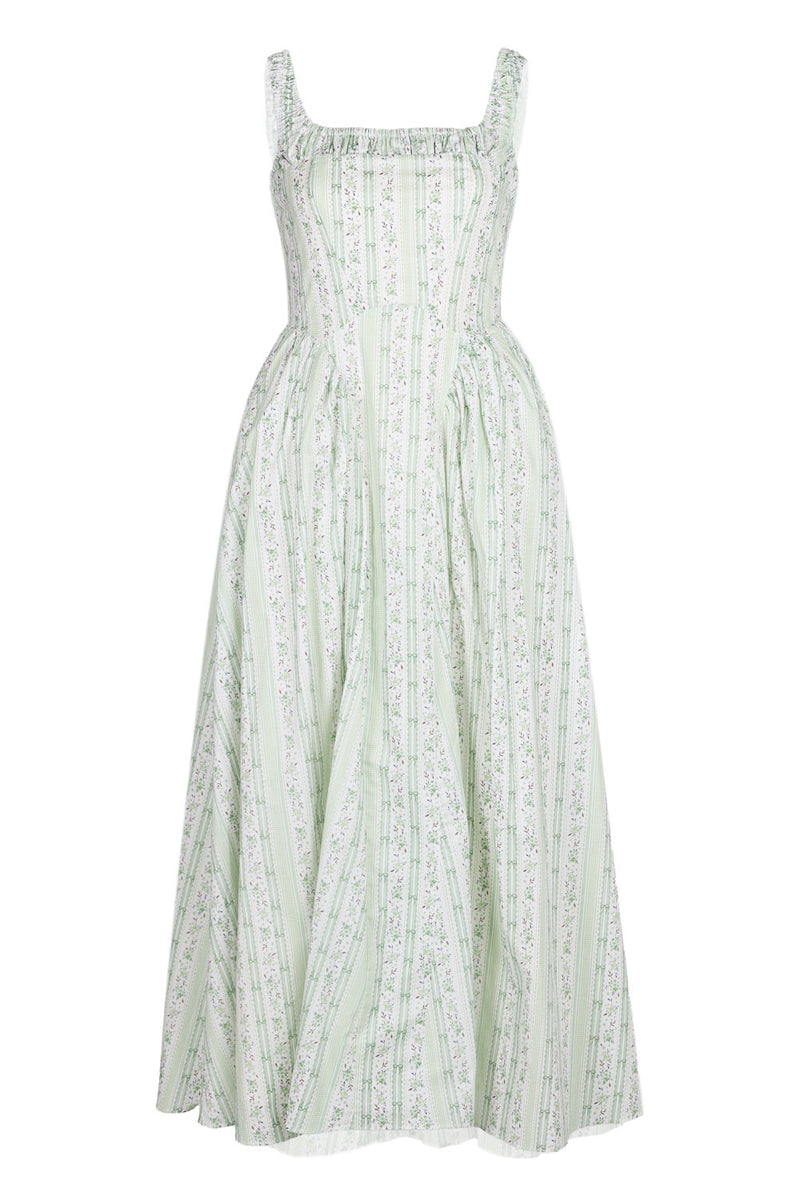 Floral Printed Midi Dress Sage