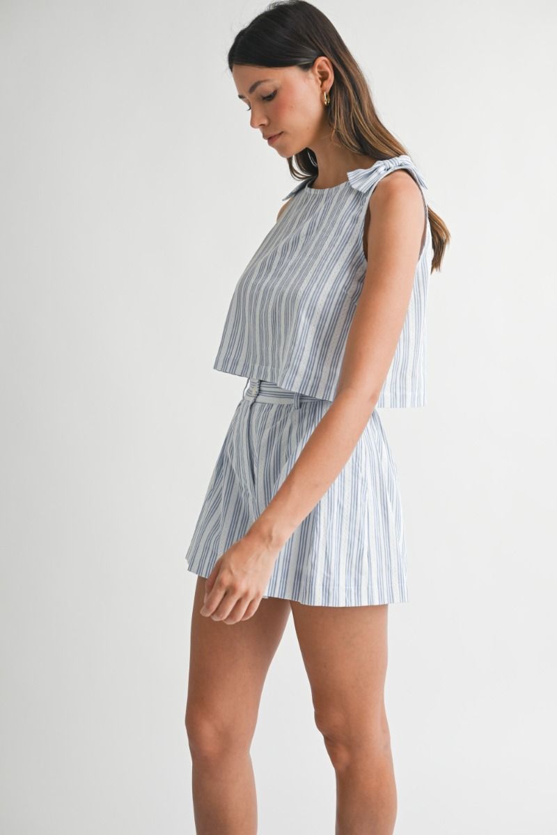 Load image into Gallery viewer, Kendall Crop Top and Shorts Set Blue

