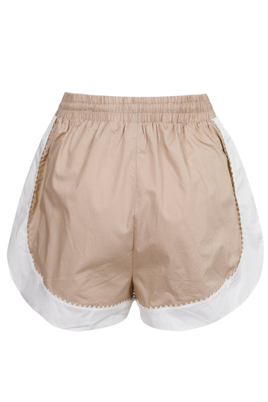 Kenia Elasticized Waist Shorts Taupe