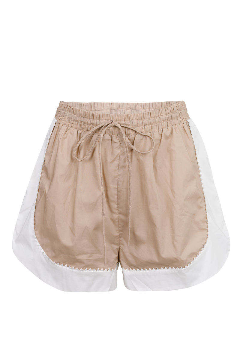 Kenia Elasticized Waist Shorts Taupe