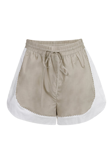 Kenia Elasticized Waist Shorts Light Olive