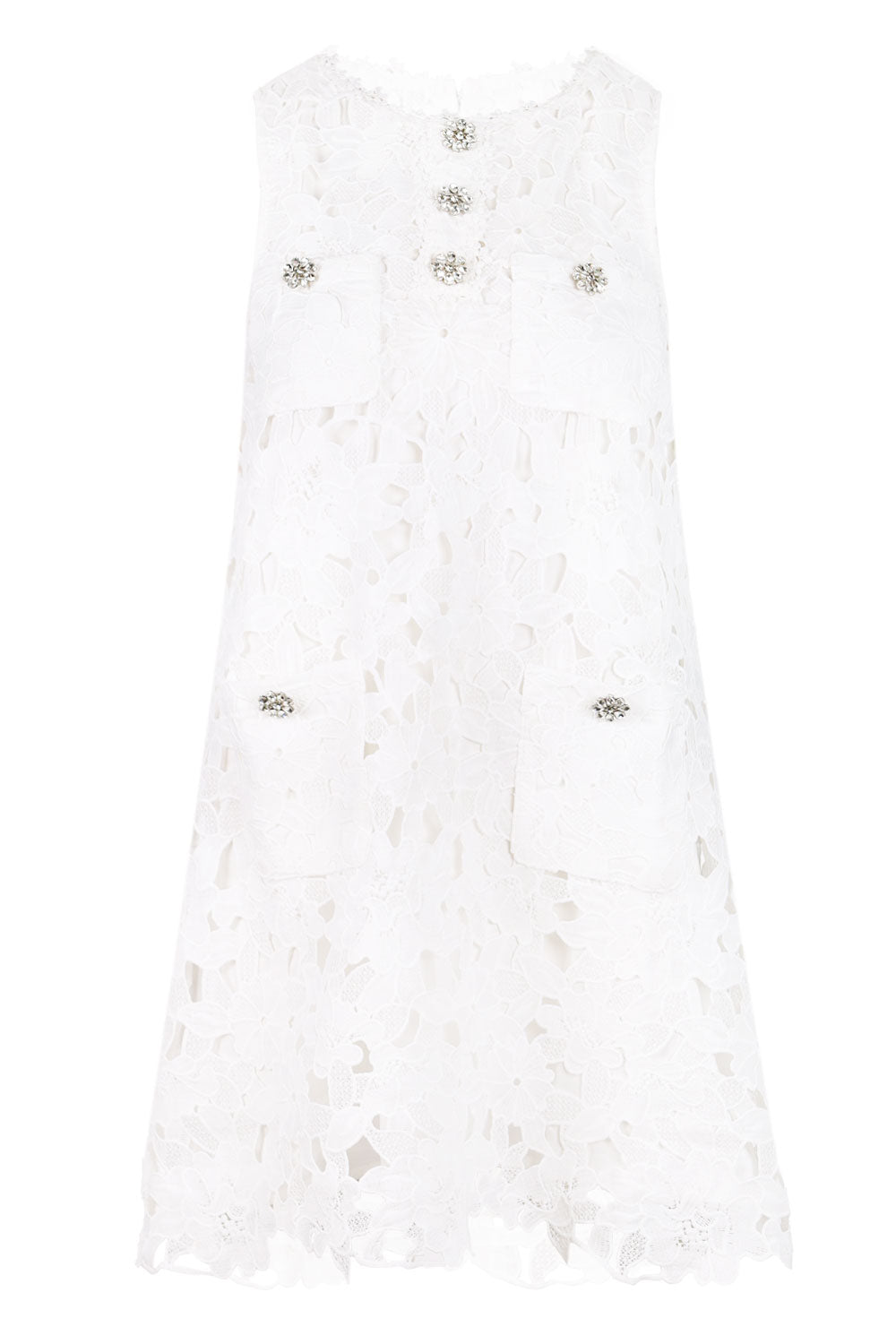 Load image into Gallery viewer, Lace Sleeveless Dress Off White
