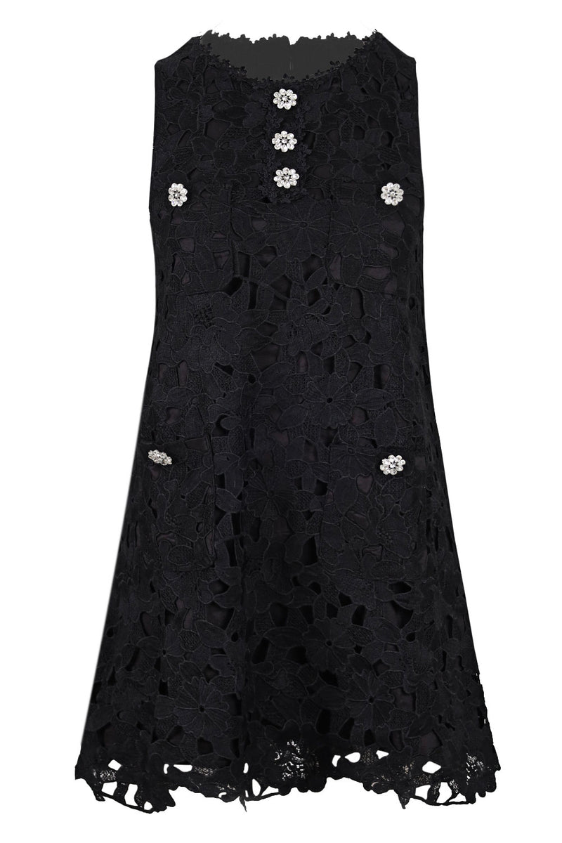 Lace Sleeveless Dress Black