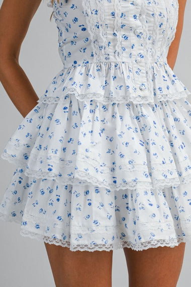 Peplum Top and Skirt Set Off White