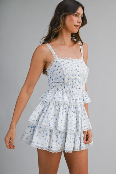 Peplum Top and Skirt Set Off White