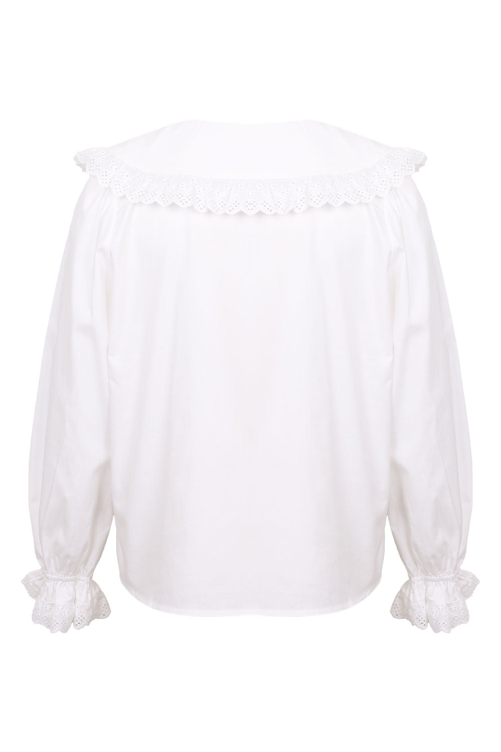 Load image into Gallery viewer, Poplin Lace Collar Blouse Off White
