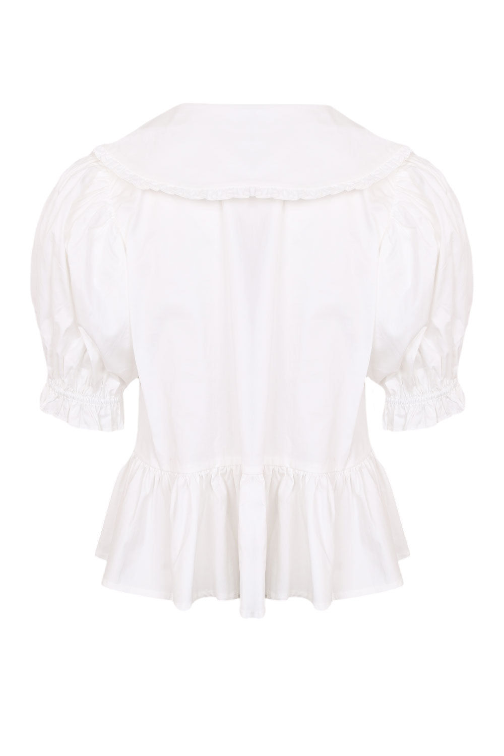 Load image into Gallery viewer, Poplin Peterpan Puff Sleeve Blouse Off White
