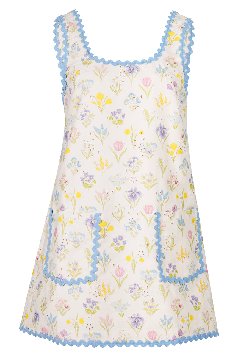 Ricrac Floral Mini Dress Cream Multi