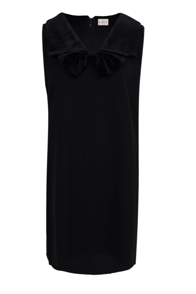 Sleeveless Bow Mini Dress Black