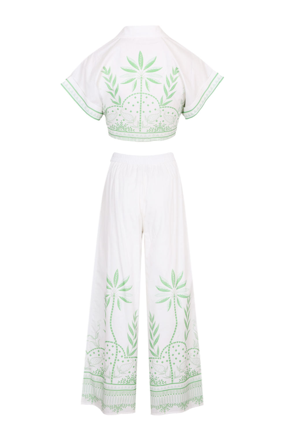 Load image into Gallery viewer, Rowena Crop Top and Trousers Set Green
