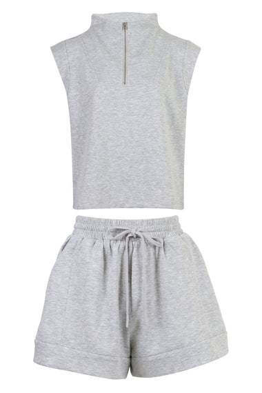 Scuba Zip Up Tank and Shorts Set Grey