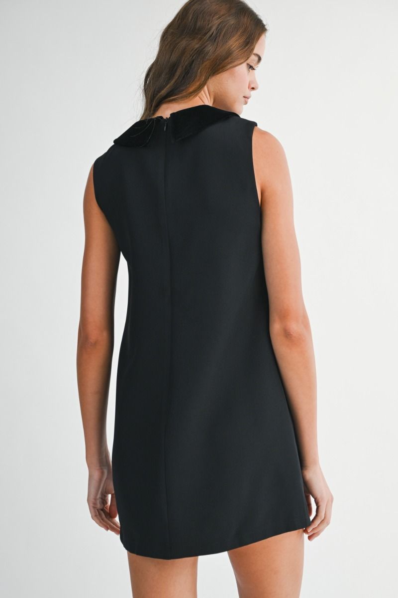 Load image into Gallery viewer, Sleeveless Bow Mini Dress Black
