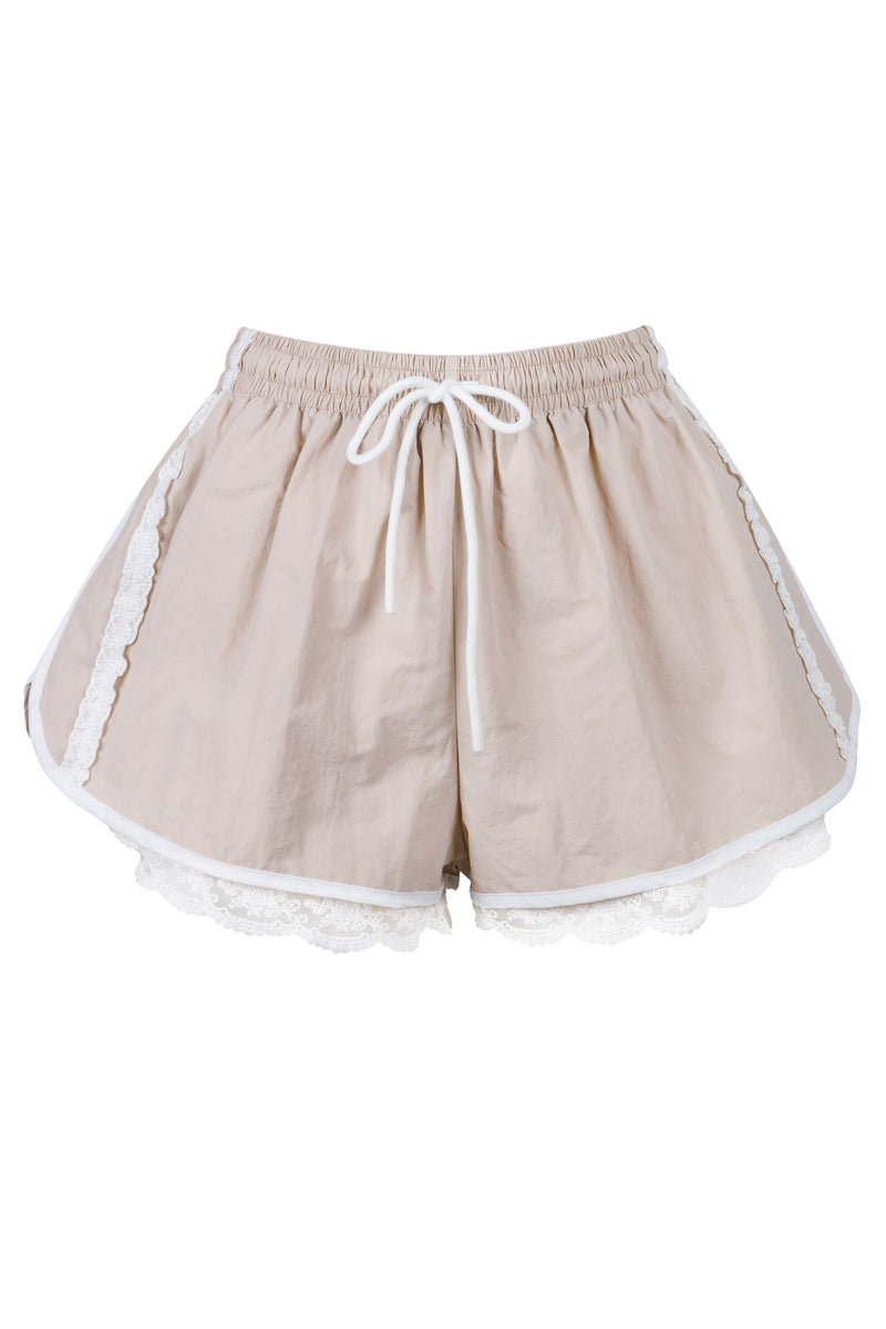 Lace String Shorts Taupe