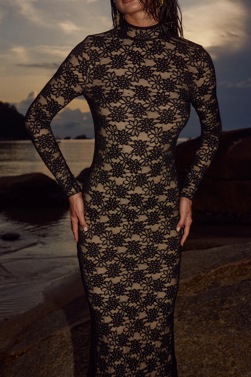 Load image into Gallery viewer, Maeya Maxi Dress Black - Dress
