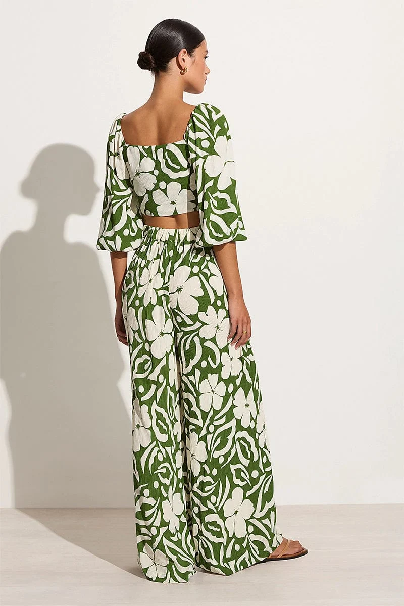 Margherita Top Pavito Floral - Olive