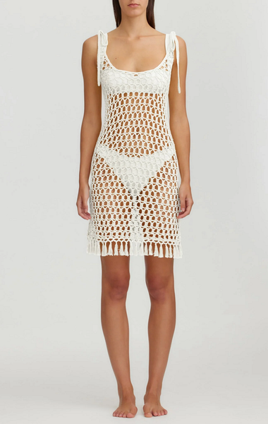 Marysia Crochet Mini Dress Natural - Dress
