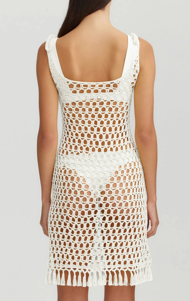 Marysia Crochet Mini Dress Natural - Dress