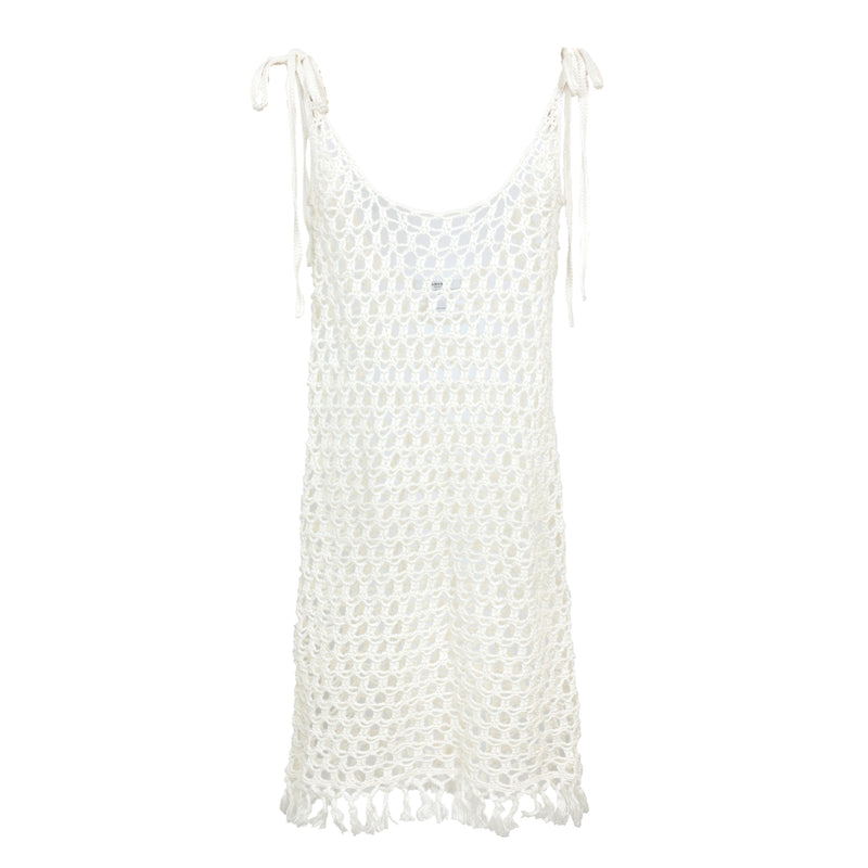 Marysia Crochet Mini Dress Natural
