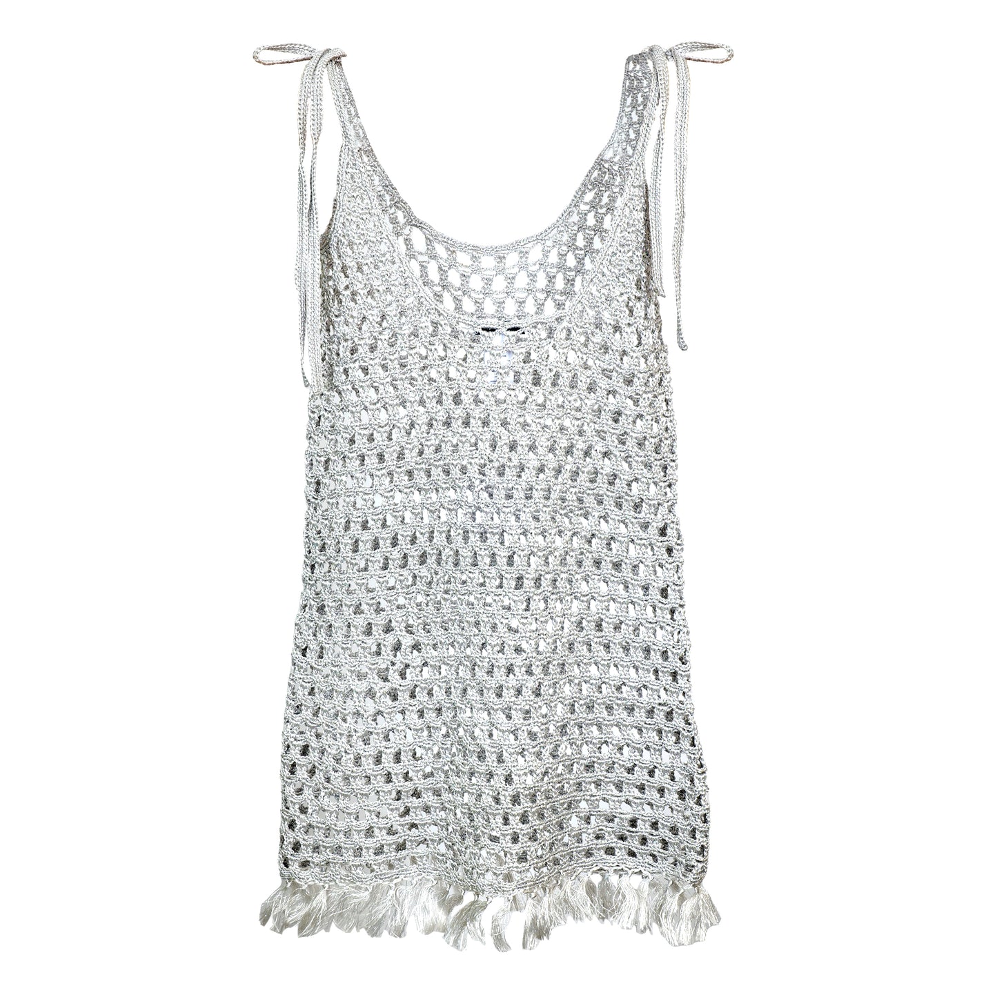 Marysia Crochet Mini Dress Silver - Dress