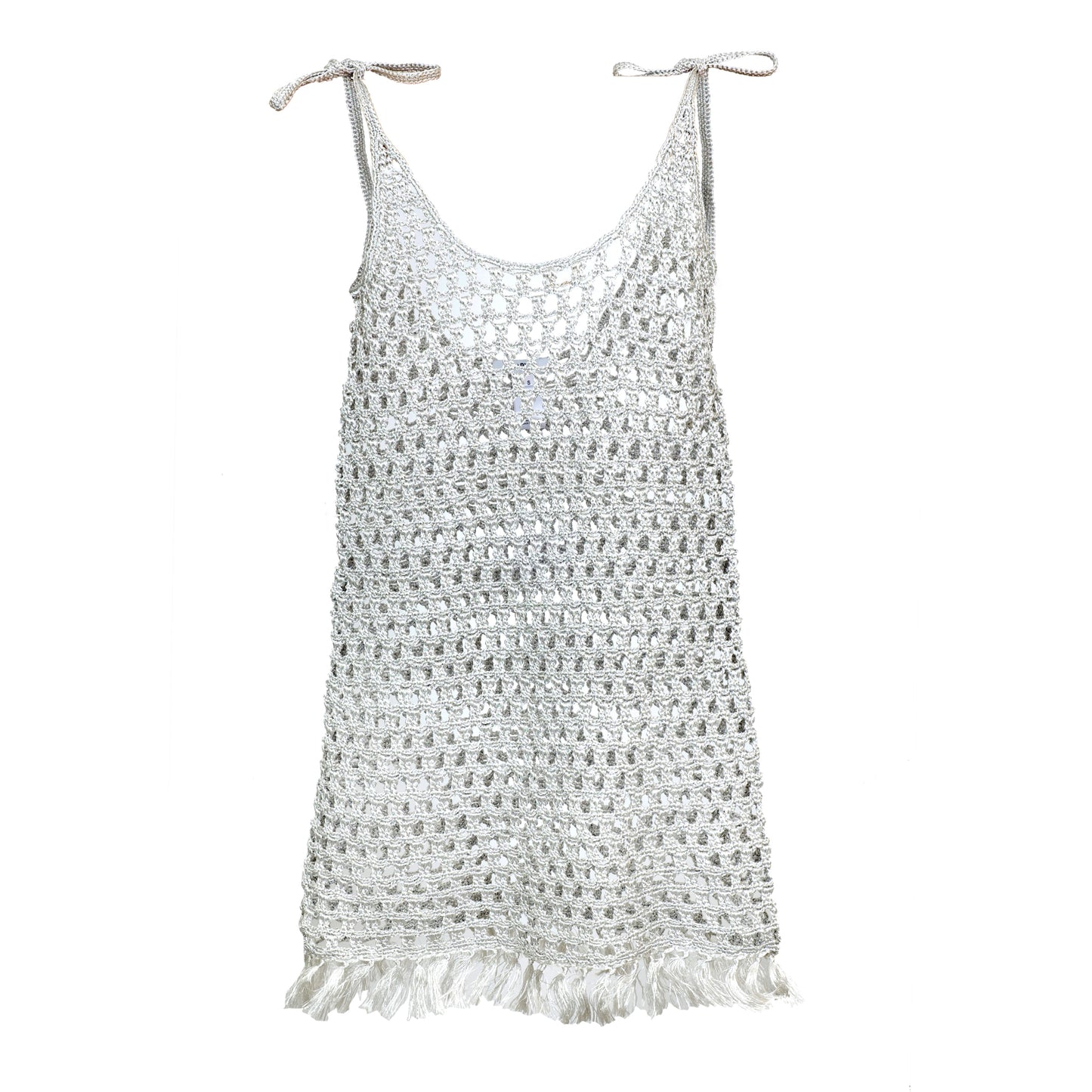 Marysia Crochet Mini Dress Silver - Dress