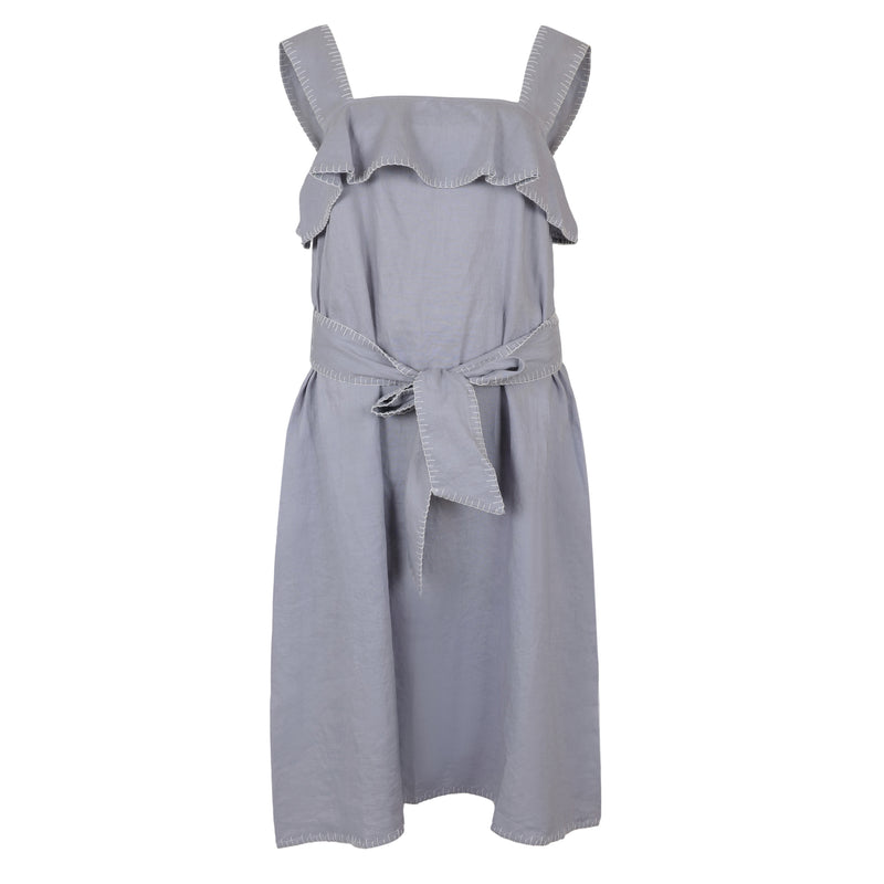 Nardo Dress Seagull/Coconut Embroidery
