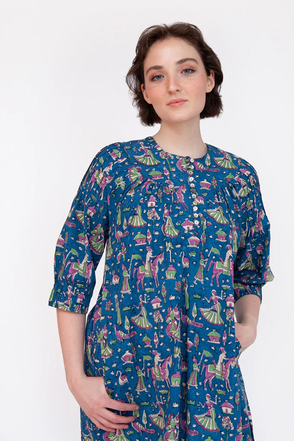 Sita Chaat Dress Blue