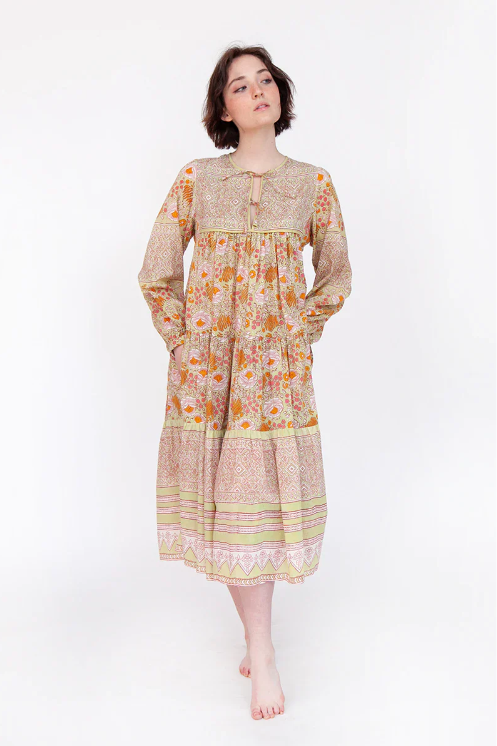 Load image into Gallery viewer, Yamini Booj Midi Dress, Verde
