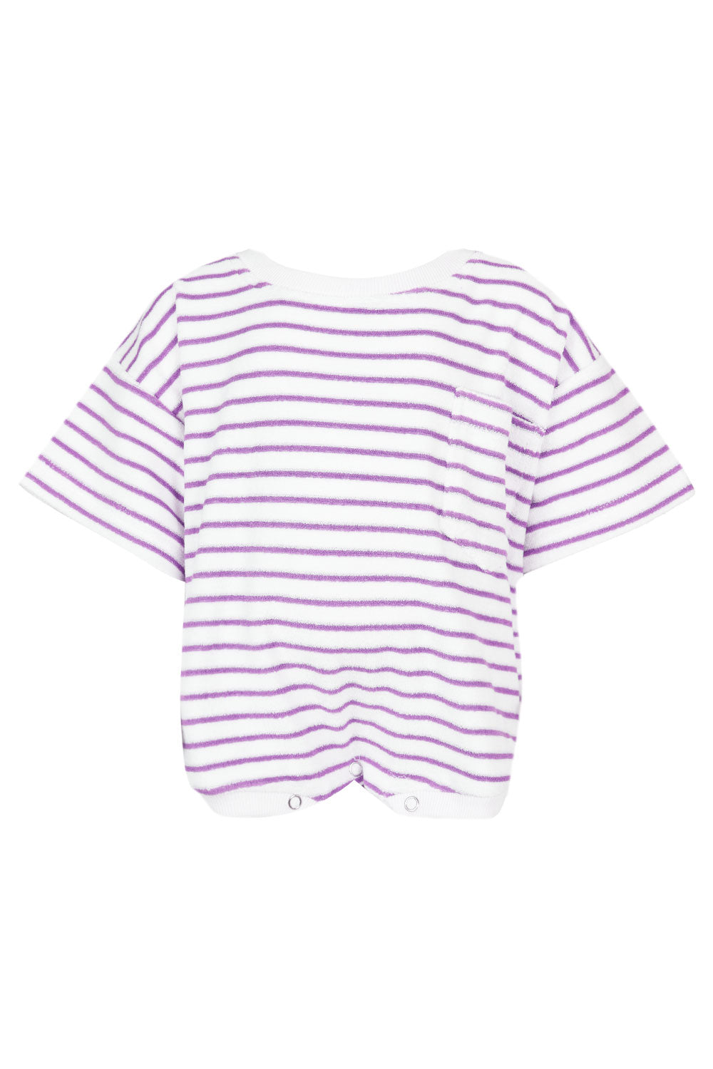 Load image into Gallery viewer, Lilac Oversize Terry Romper
