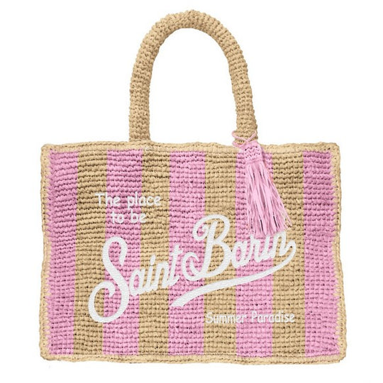 Colette Raffia Stripes Pop Pink Bag