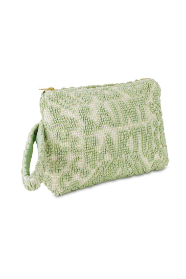 Aline Pouch with Tufting Embroidery Sage