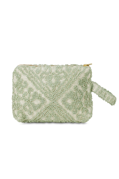 Aline Pouch with Tufting Embroidery Sage