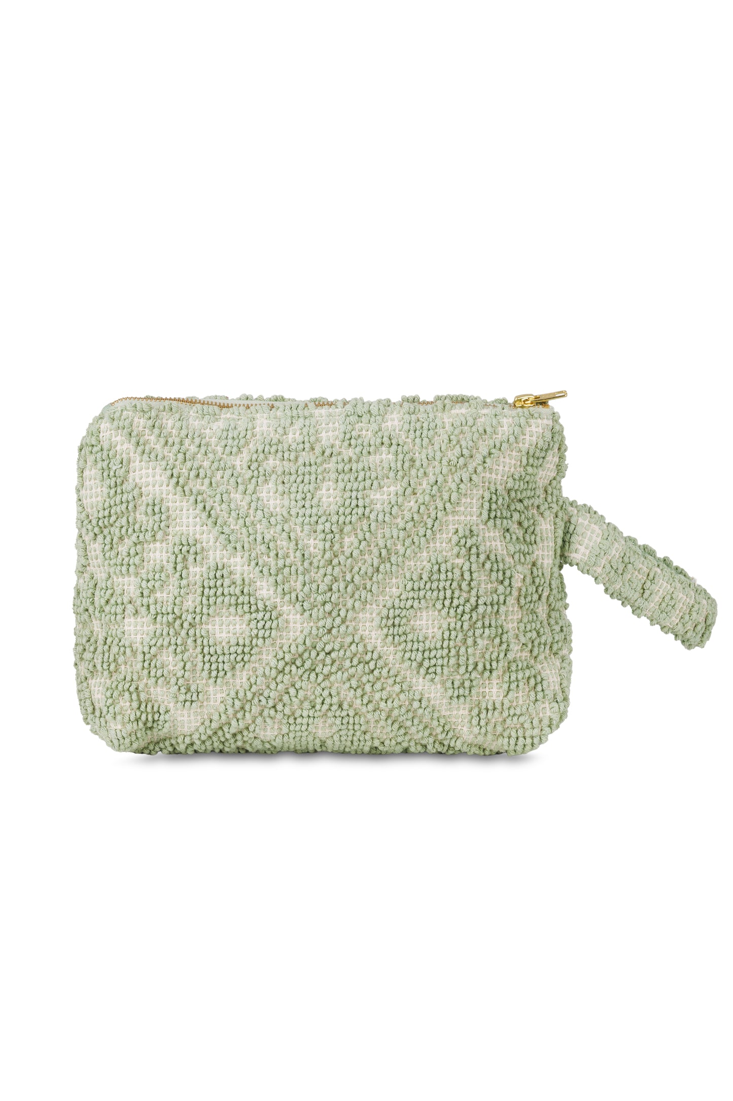 Load image into Gallery viewer, Aline Pouch with Tufting Embroidery Sage
